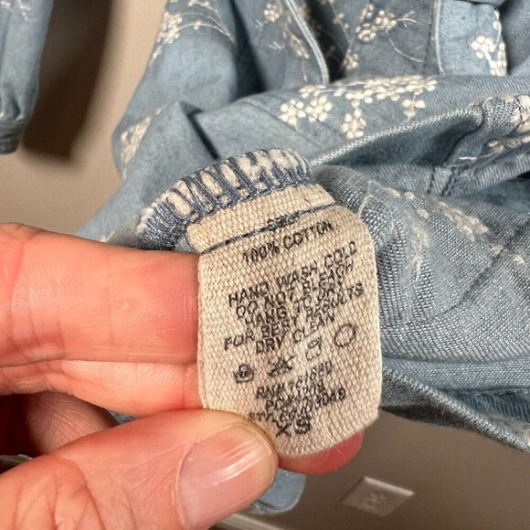 Sweet En Forme Embroidered Ruffle Mini Dress Size XS Denim Floral Feminine - Picture 12 of 12